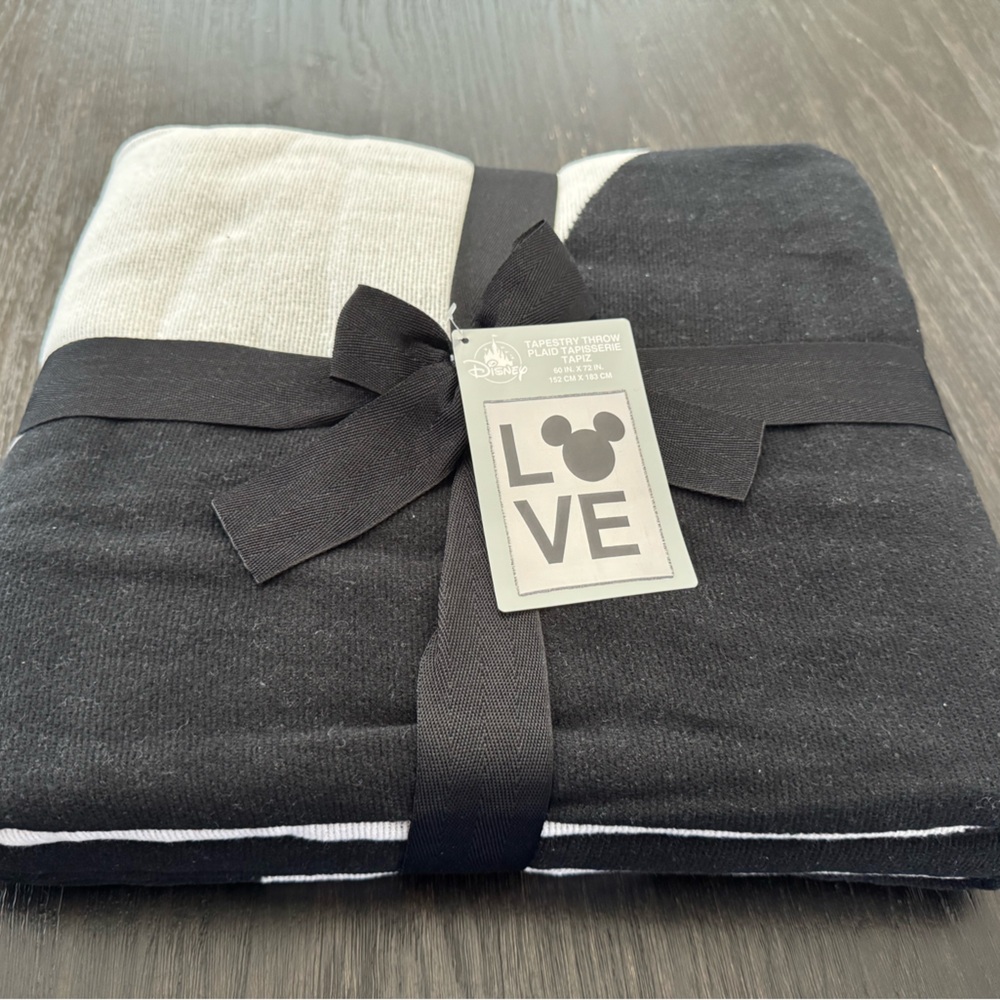 Disney Black and White LOVE Tapestry Throw